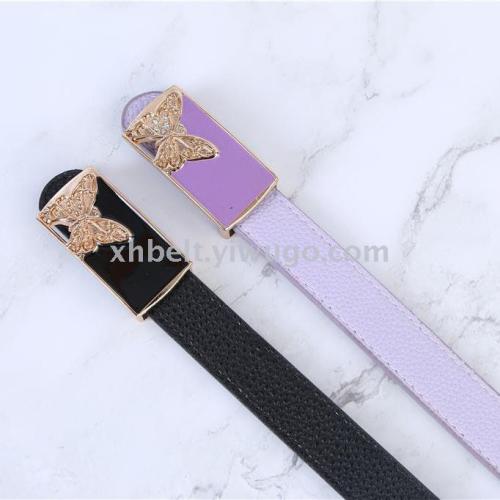 new women‘s belt automatic buckle simple korean style decorative fashion all-matching casual pants belt