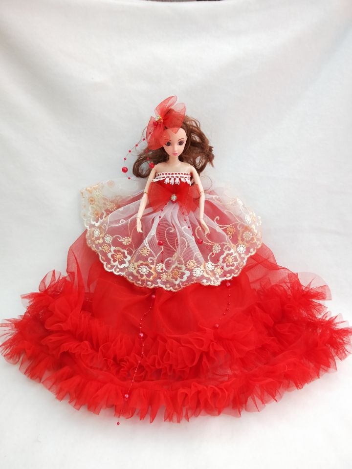 doll wedding dress bride lace paste doll children toys gift