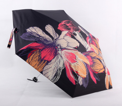 Spot Flowers Bloom Rich Black Glue Full Shading Digital Printing Windproof Light Five-Fold Umbrella Sun Umbrella Sun Umbrella Sun Protection