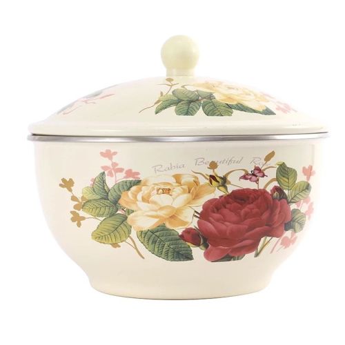 thick enamel bowl with lid nostalgic enamel bowl vintage vintage lard bowl enamel bowl high cover ingot bowl