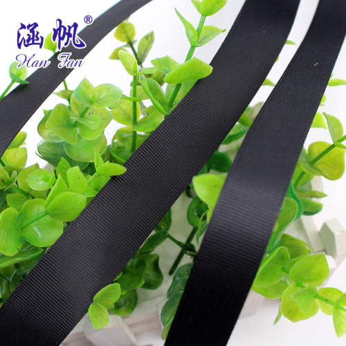 In Stock Wholesale 0.3-6cm Black Ribbed Band Thread Belt Black Plain BLET Polyester Pouch Factory Direct Sales