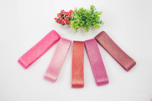 [factory direct sales] flower packaging dance clothing accessories 7cm colorful elastic mesh belt， fishbone net