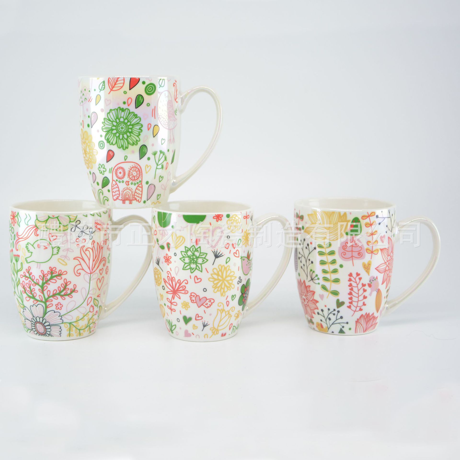 彩虹釉陶瓷杯珍珠釉马克杯创意杯子陶瓷水杯可定制广告杯