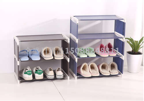 Simple Assembly Stainless Steel Shoe Rack Solid Multi-Layer Environmentally Friendly Home Dormitory Shoe Cabinet Three Layers and Four Layers Shoe Rack Wholesale