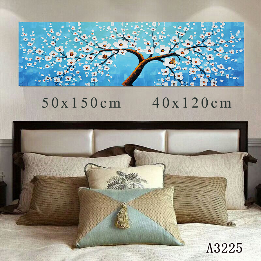 厂家直销发财树床头画北欧简约小清新壁画图片定制装饰画喷绘油画