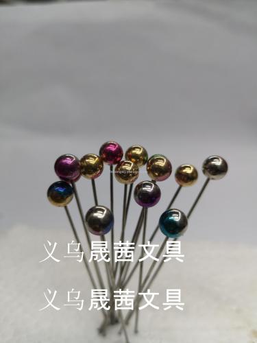 Double Color Ball Earth Needle Fishing Gear Wire Group Pin Ball Nail Factory wholesale Small Large Bead Needle Rose Gold Stainless-Steel Needle 