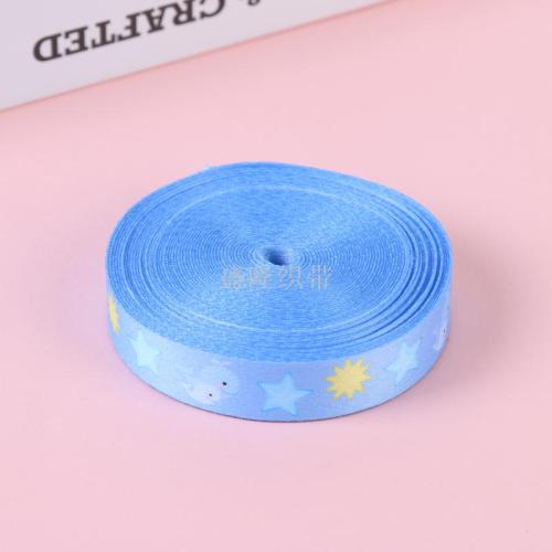 .5cm Printed Snowflake pattern Ribbon Ribbed Band Ribbon DIY Mobile Phone Pendant Material Factory Direct Sales 