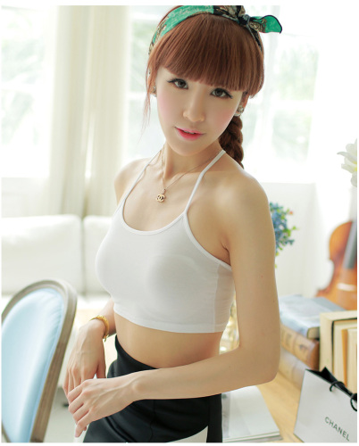 summer new fashion chain tube top anti-exposure short no chest pad small vest sling