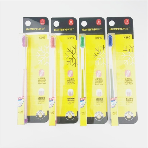 Toothbrush Wholesale Han Bing 365 Imported Bristle Spiral Two-Color Silk Compact Bruch Head Soft-Bristle Toothbrush