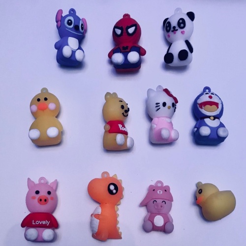 Soft Rubber Doll PVC Soft Rubber Three-Dimensional Cartoon Keychain Pendant Hanging Accessories 