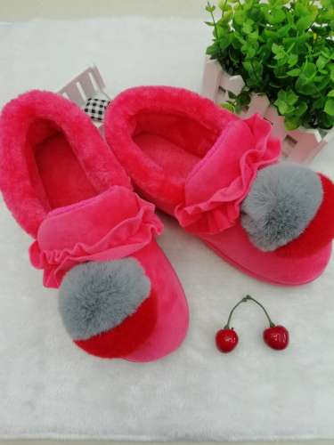 new spring and winter indoor woolen slippers non-slip cotton slippers processing customized korean style folding slippers wholesale