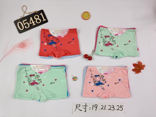 foreign trade children girls‘ boxer briefs spot color cloth printed underwear