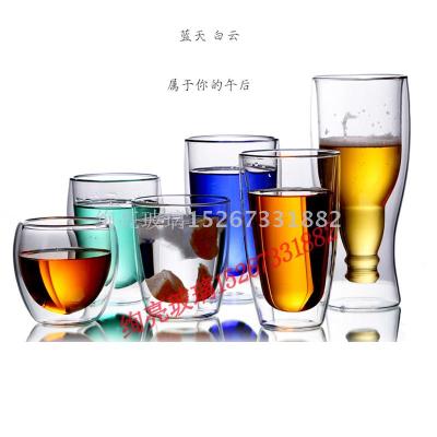 Heat-Resistant Double-Layer Cup Creative Anti-Scald Insulated Cup Borosilicate Water Cup Juice Cup
