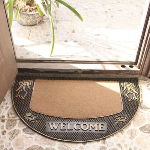 Shida European Style Rose Pattern Villa Style Non-Slip Absorbent Carved Thickened PVC Foot Pad Door Mat Wholesale Direct Sales