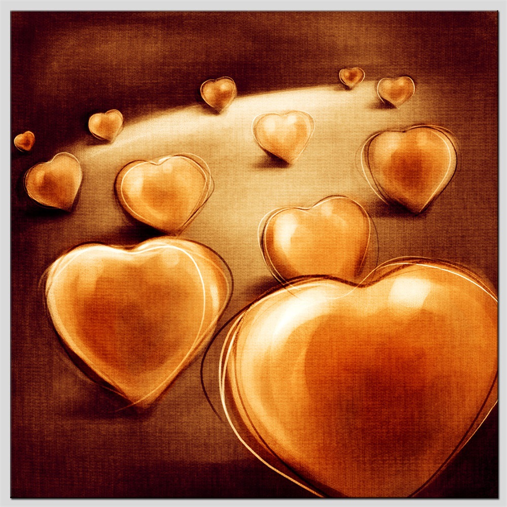 北欧装饰画客厅现代简约壁画抽象爱心床头挂画餐厅卧室墙画