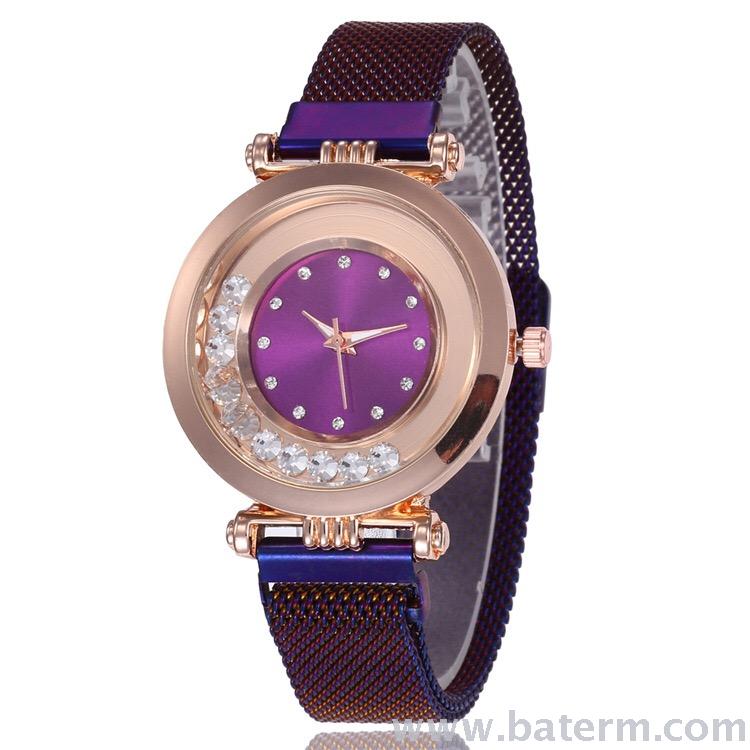 Stylish hot style color series ball magnetic strap ladies watch elegant milan strap watch