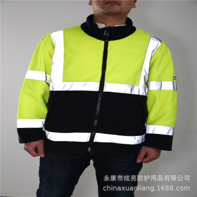 Dazzle bright reflective polar fleece traffic road highway safety thickening cotton - padded thanks winter cotton - padded thanks quality