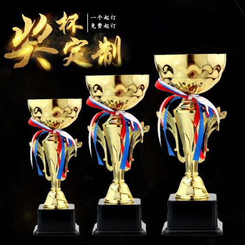 Electroplated Zinc Alloy Football Trophy School Basketball Competition Award Trophy in Stock My004