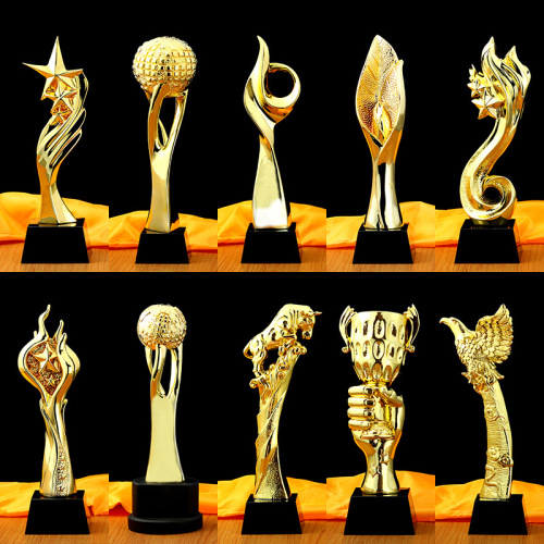 electroplated resin trophy crystal trophy annual meeting award trophy free laser sculpture office decoration