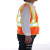 Shiny, reflective vest with zipper, multi-pocket, multi-function construction worker's summer work clothes, road safety clothing