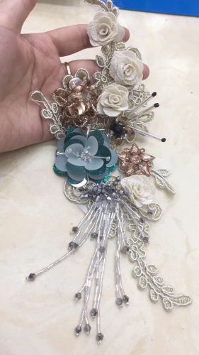 high-end beaded flower embroidery