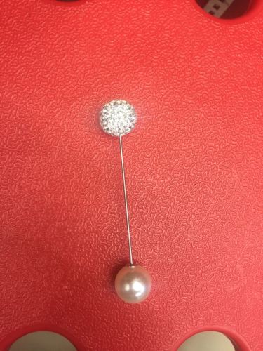 Bar Shaped Pin Pearl Brooch Rhinestone Ball Brooch Decorative Buckle