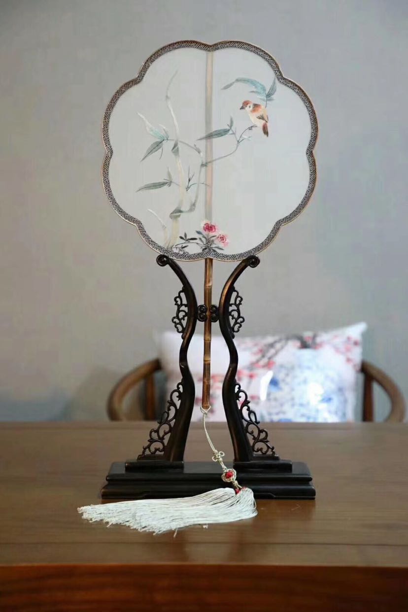 高档宫廷刺绣扇