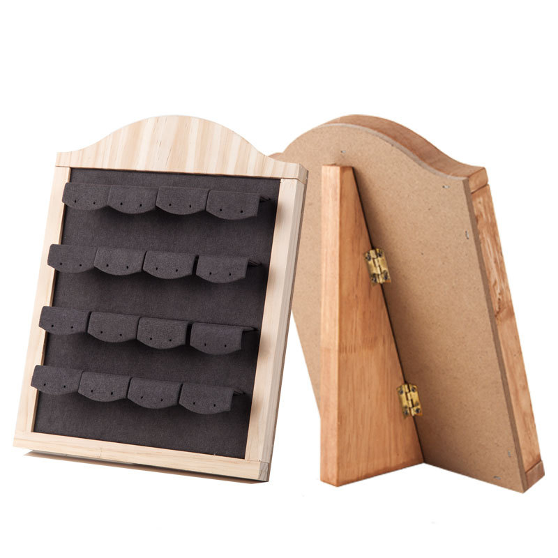 实木珠宝首饰展示架道具多功能项链收纳挂架展示板玻璃柜台陈列架