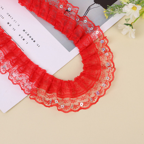 DIY Wedding Decoration Lace Accessories Lace Step Sequins Wrinkle Lace Bulk Supply