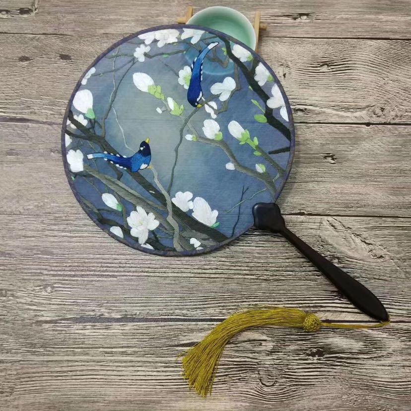 高档宫廷刺绣扇