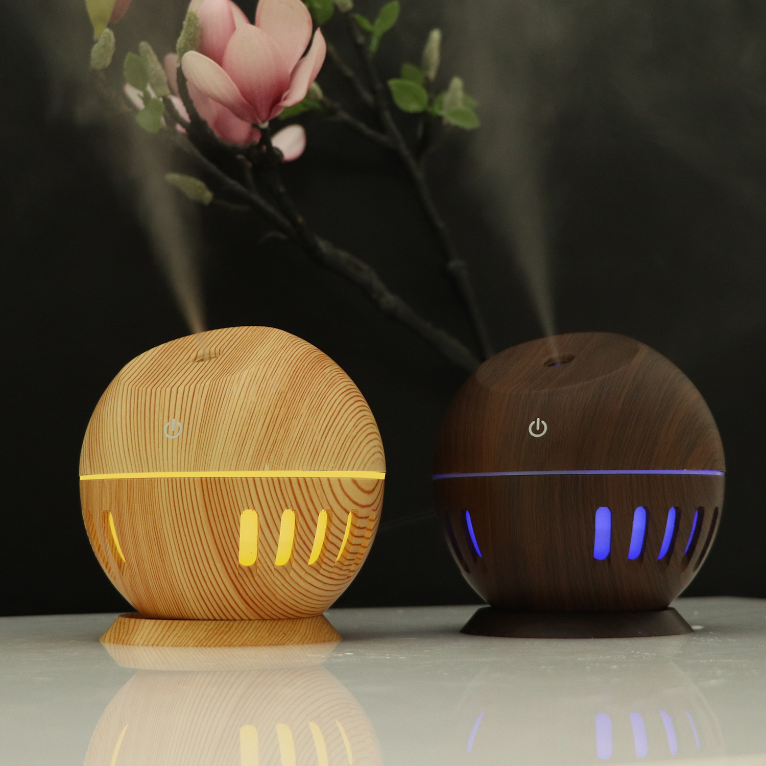 创意加湿器 新款镂空七彩透光加湿器 车载家用空气净化加湿器