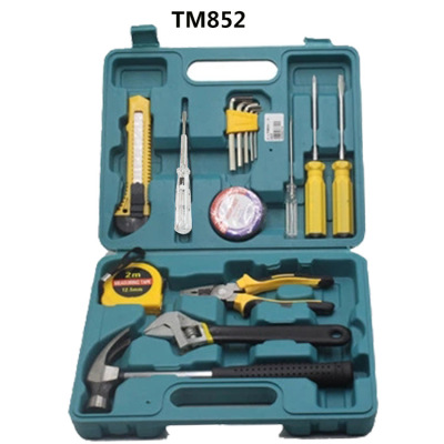 Multi-Functional Tm852 Tool Outdoor Vehicle Emergency Toolbox Household Multi-Functional Hardware Tool Combination 15-Piece Set