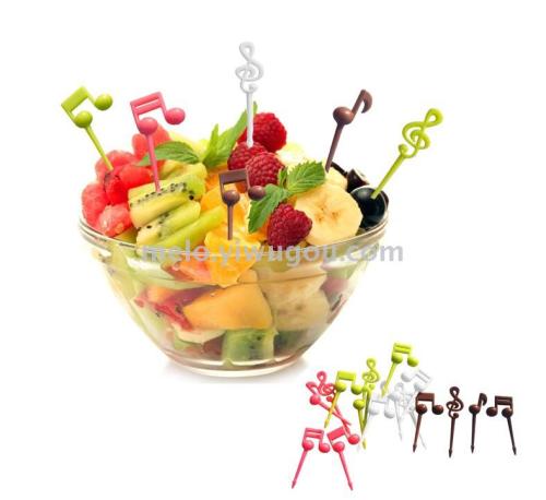 Note Fruit Fork， Children Fruit Toothpick， Fancy Children‘s Bento Decorative Pick） 16 Pieces