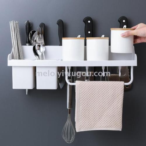 Kitchen Rack， Wall-Mounted Draining Storage Rack， Suction Cup Multifunctional Rack