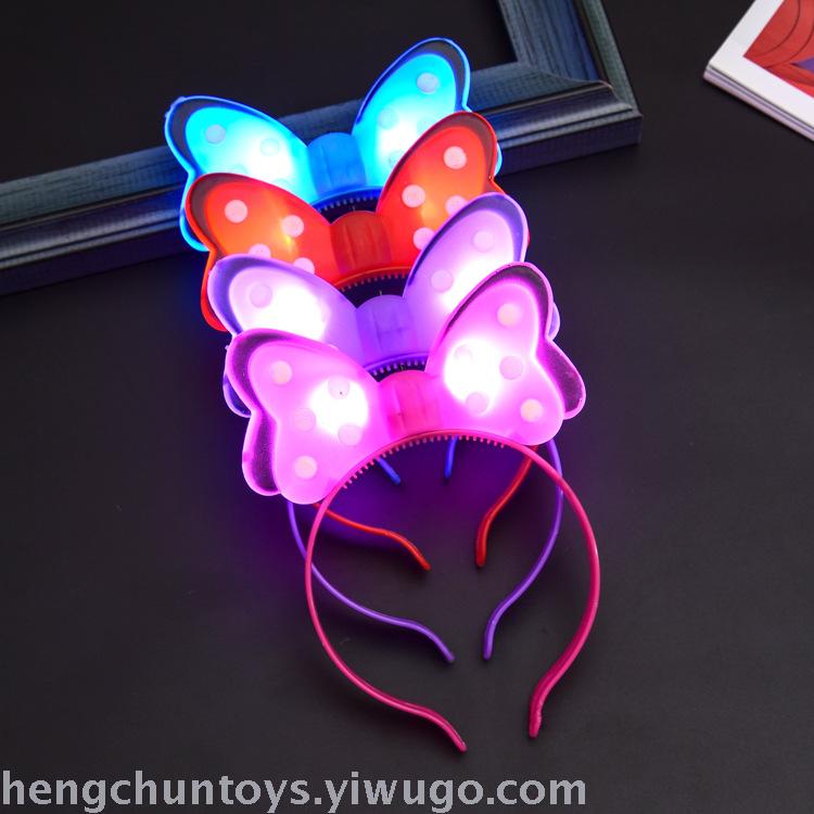 义乌厂家米奇发光发箍头饰儿童闪光头扣地推小玩具新奇玩具批发