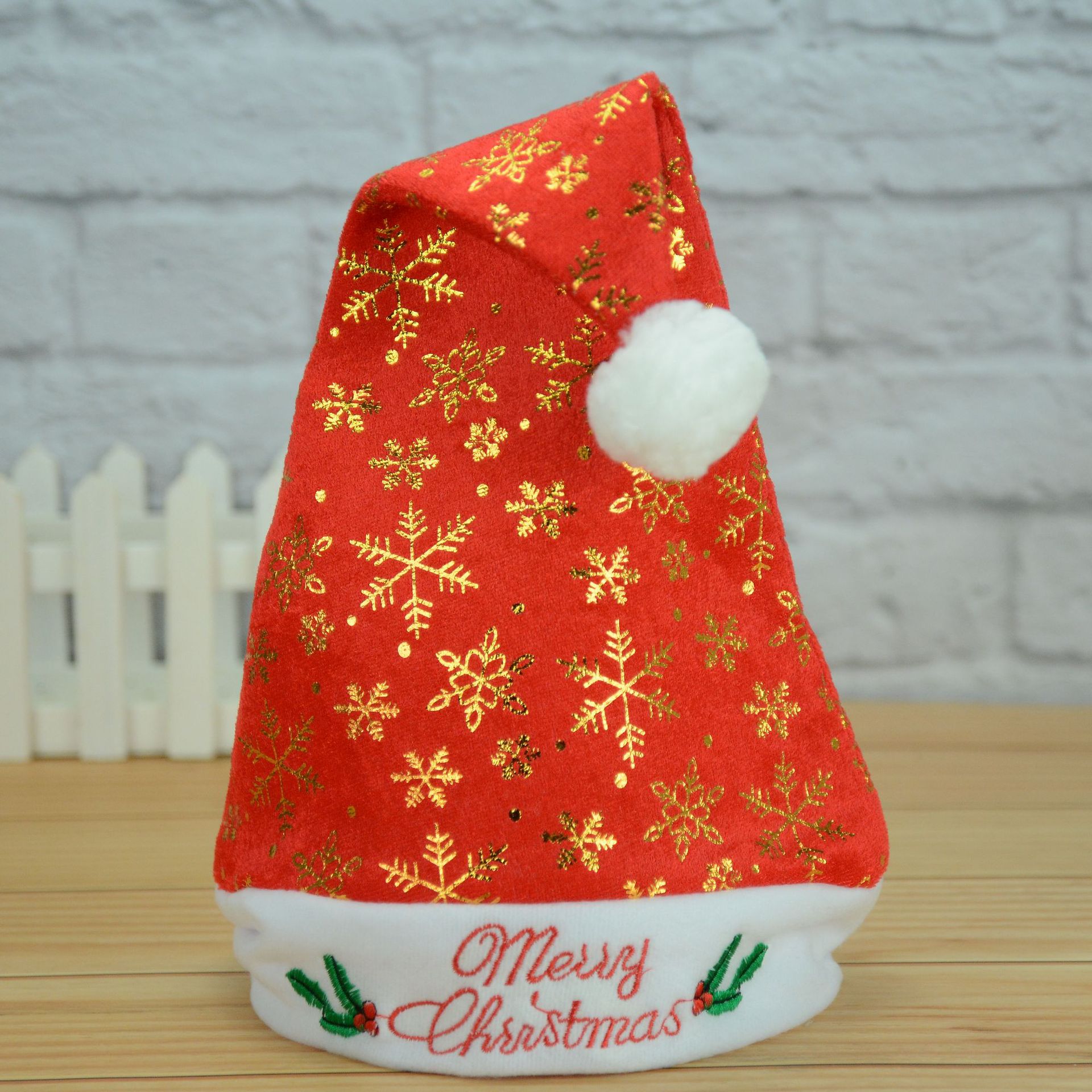 圣诞节帽子 绒布雪花成人儿童帽 圣诞节装饰品 圣诞节日派对