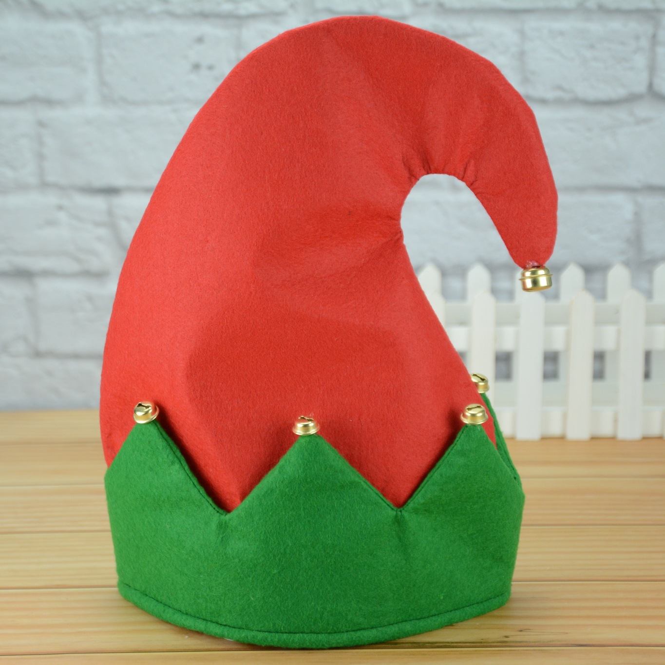 圣诞精灵 无纺布精灵小丑帽 圣诞铃铛帽 万圣节小丑扮演角色帽子