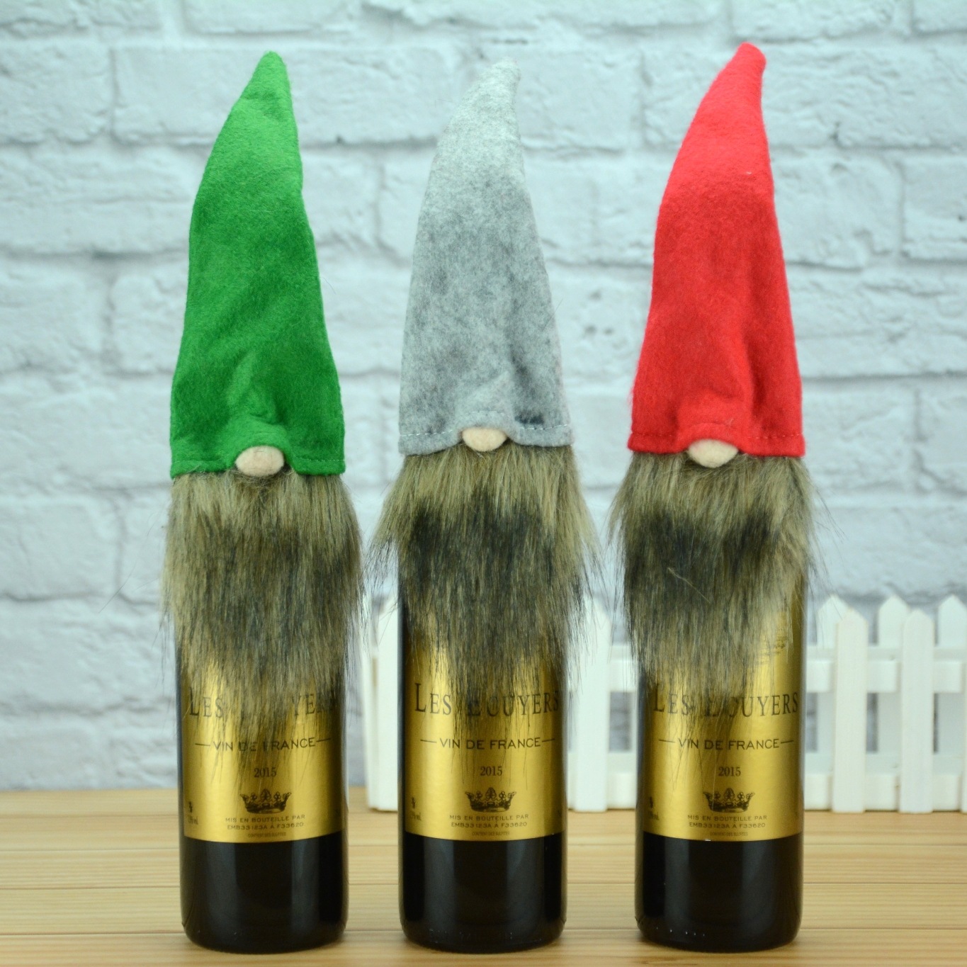 圣诞节装饰用品无脸老人娃娃酒瓶套酒袋礼物袋装扮礼品袋