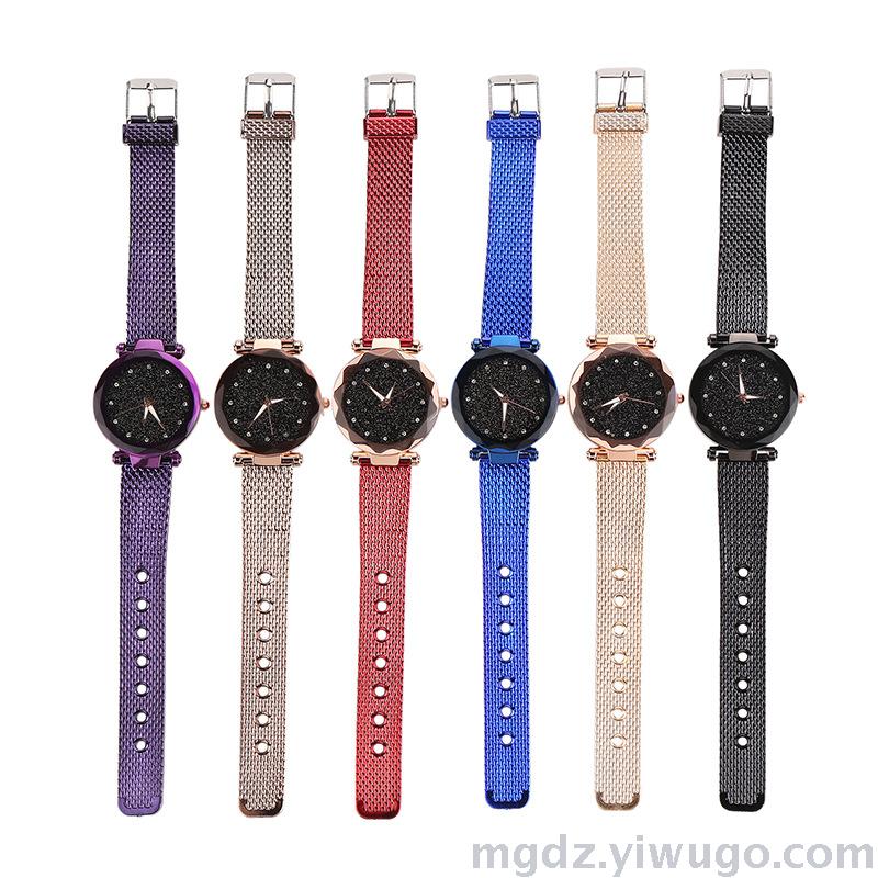 Manufacturer direct sales web celebrity douyin with the same type of girl stone watch hand with star surface network watch female students wholesale