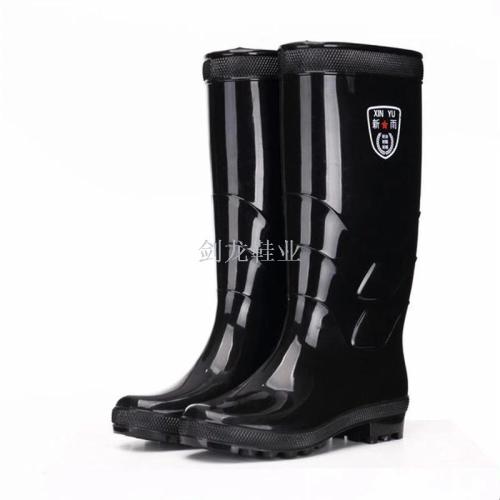 Source Manufacturers Wholesale Men‘s High Labor Protection Industrial and Mining Non-Slip Thickened Rubber Rain Boots Fishing Shoes Customizable Logo