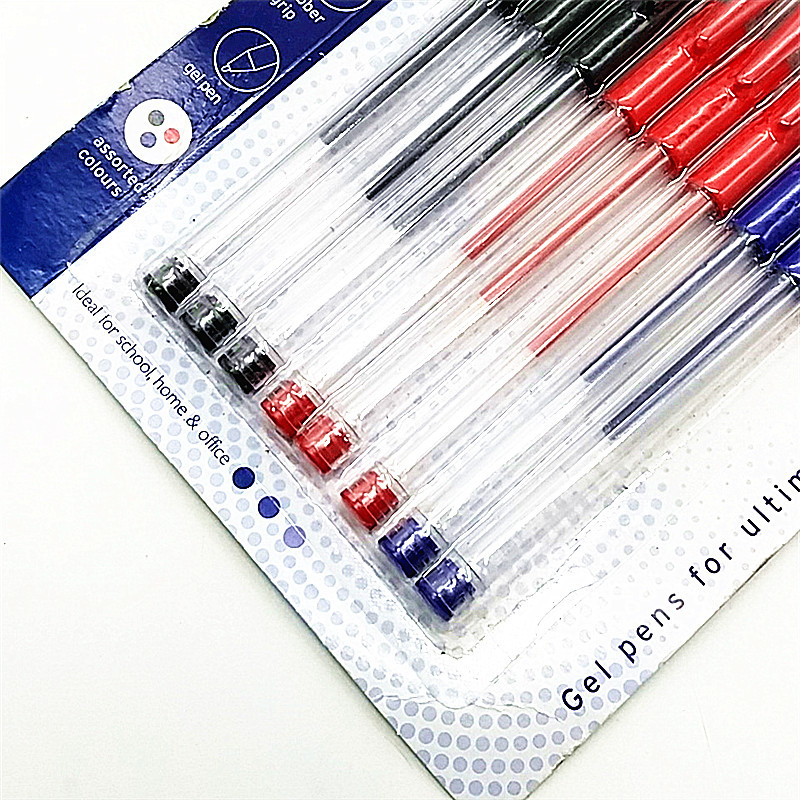 阳光百货 卡8支笔红色黑色蓝色中性笔学生专用笔办公笔套装详情3