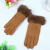 New Cashmere Fashion Women's Chicken Feather Rabbit Fur Mouth Warm Touch Screen Gloves Riding Cotton Gloves Factory Wholesale