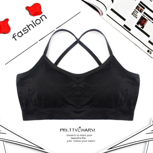 Factory Direct Sales New Parachute Sling Tube Top beauty Back Sports Bra Fashionable Breathable Knitted Bra