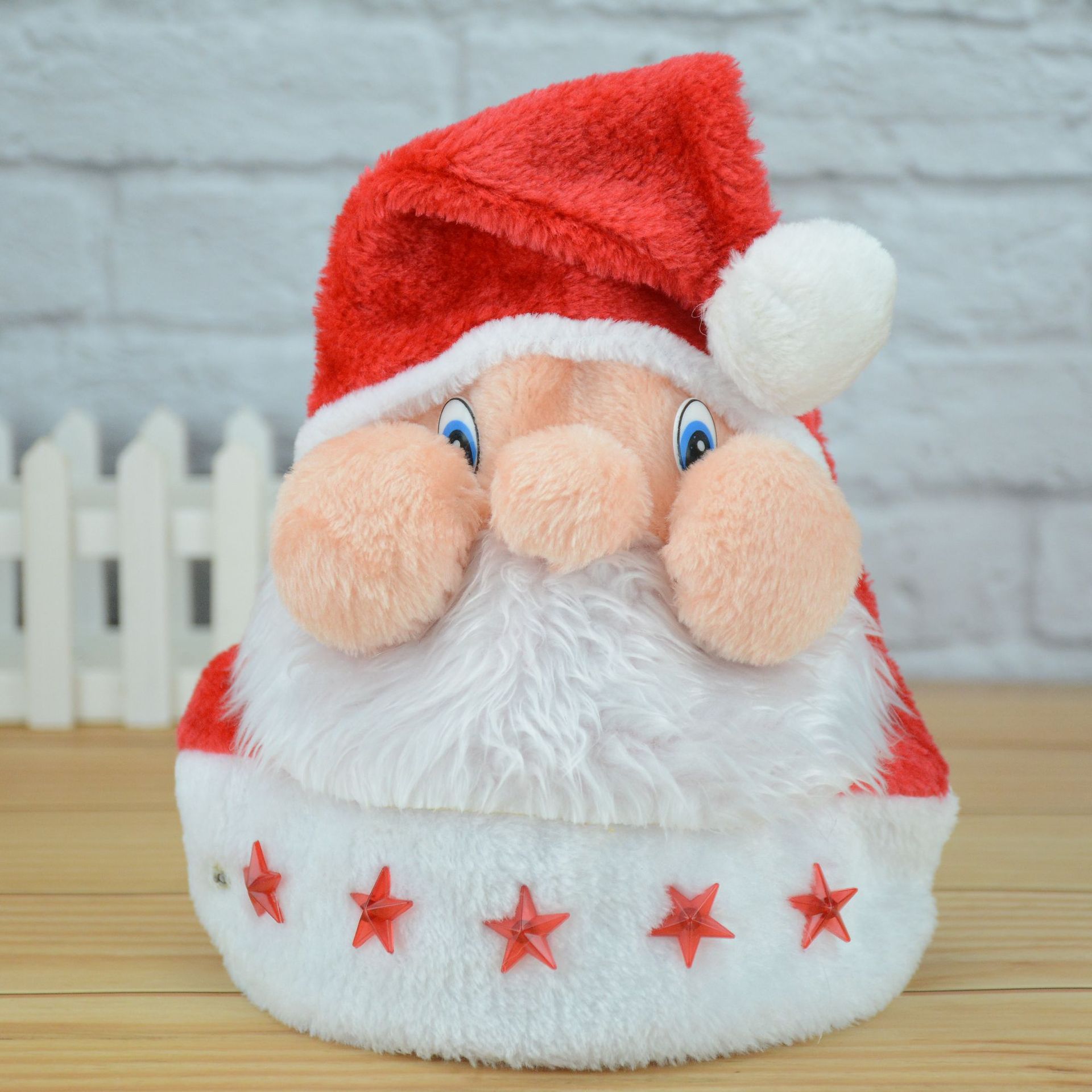 圣诞帽毛绒老人五闪帽公仔帽帽圣诞节日装饰派对用品成人圣诞帽