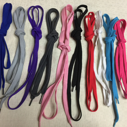 Factory Direct Sales Colorful Trendy Polyester Low Elastic Flat Shoelace Casual Fashion Double Layer Athletic Shoe Laces Customizable