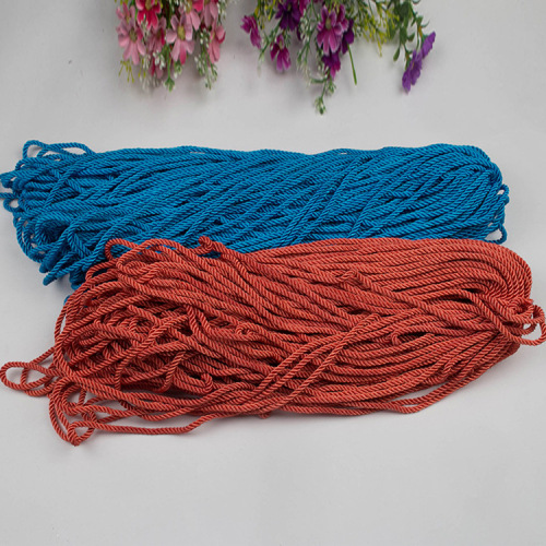 Factory Direct Sales High-Grade Polyester Three-Strand Twisted Rope Diameter 8mm Suitable for Clothing Bags Pets toys