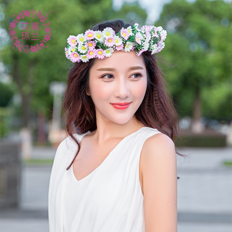 嘉兰饰品 新娘花环韩式新款清新花朵批发