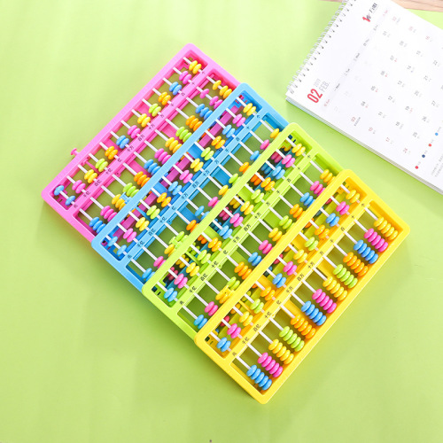 Good Luck Factory Direct Sales 13 Grade 7 Beads Colorful Beads Plastic Automatic Zero Return Addition and Subtraction Student Textbook Abacus Plate