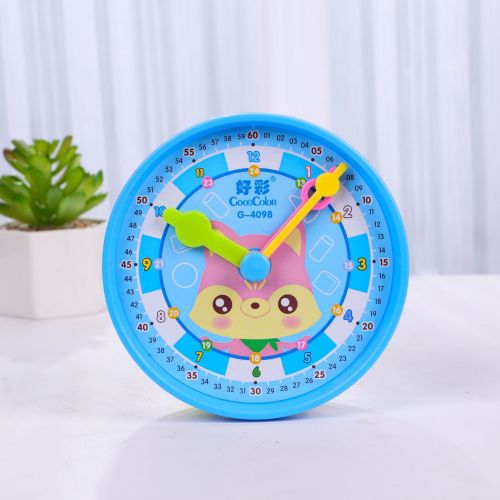 haocai factory direct sales clock surface geometry barrel 2-in-1 recognition time clock shape primary school student geometry learning tools