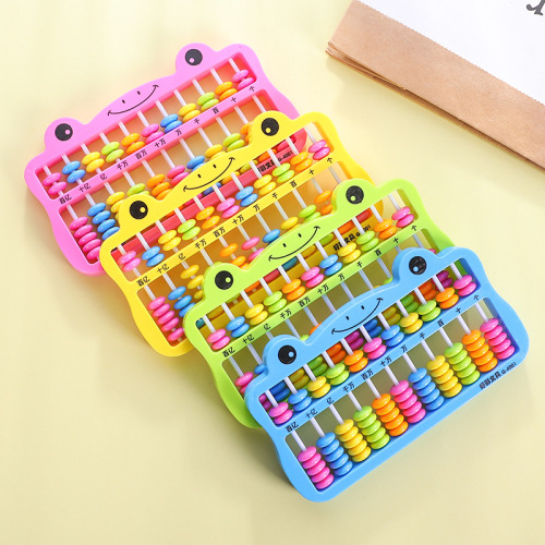 good color factory direct sales 11 files 7 beads cartoon frog abacus students intelligence abacus addition and subtraction teaching aids